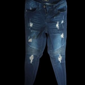 Distressed Blue Jeans